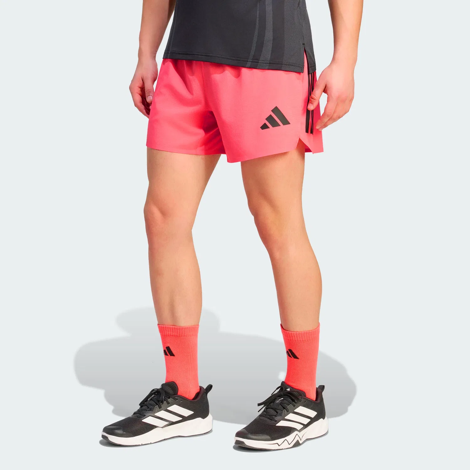 Мужские спортивные шорты с принтом Swirl Neon Red, Adidas, Swirl Neon Red — фото 4