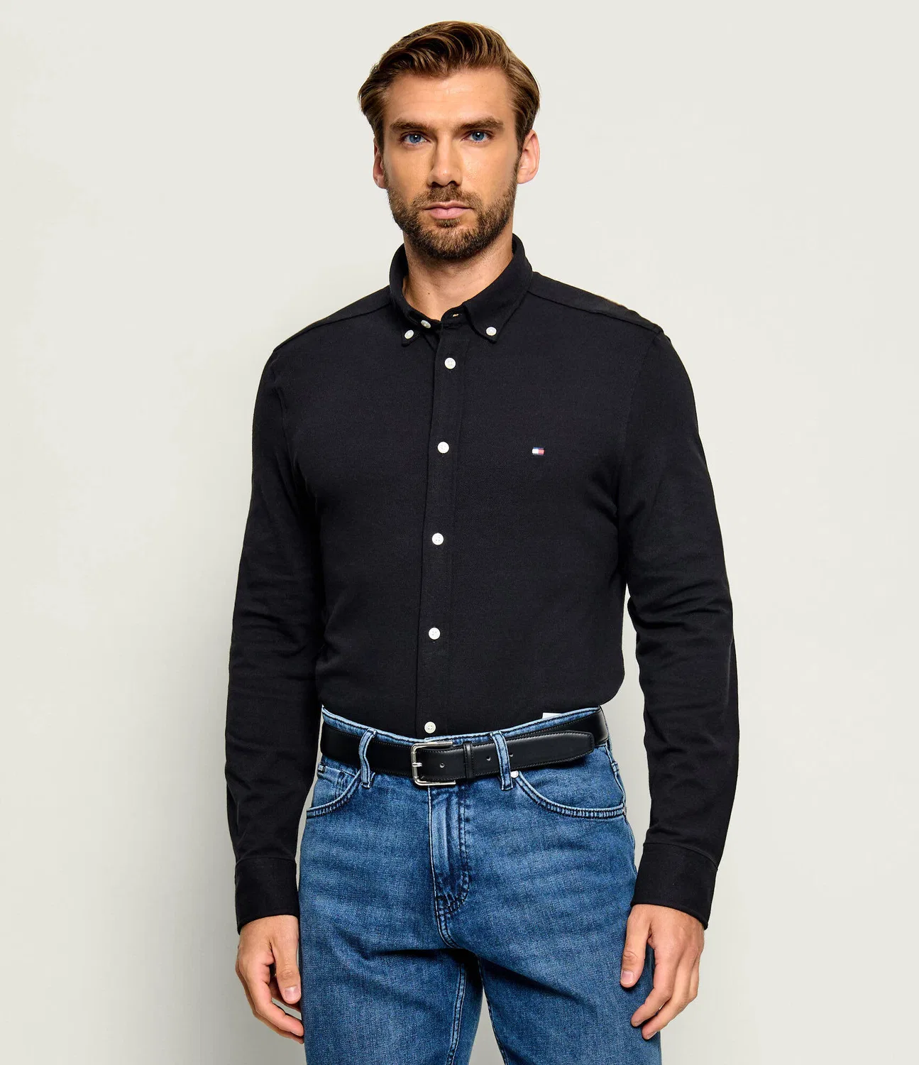 Рубашка с длинным рукавом Tommy Hilfiger, черный