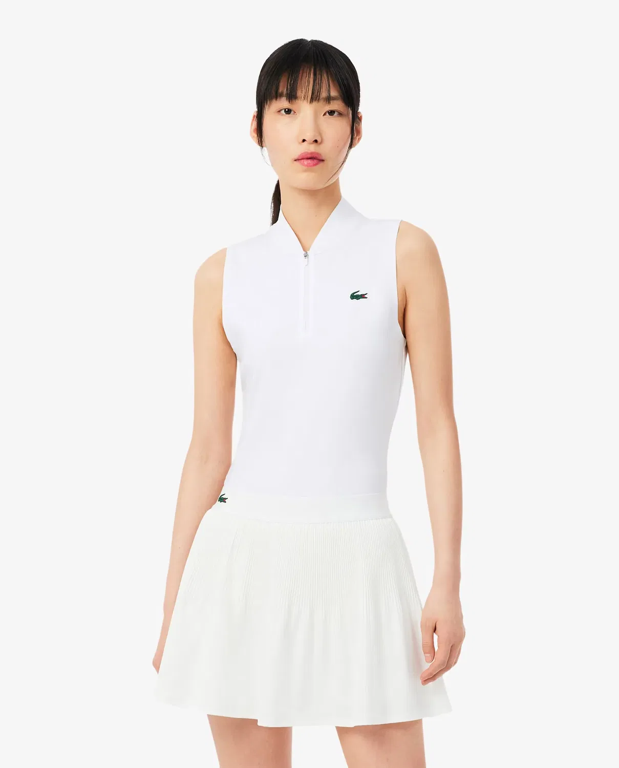 Поло Lacoste Blanco без рукавов, из переработанного полиэстера, белое