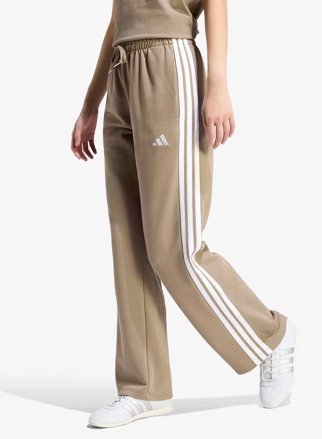 Джоггеры с открытым низом French Terry Adidas, хаки