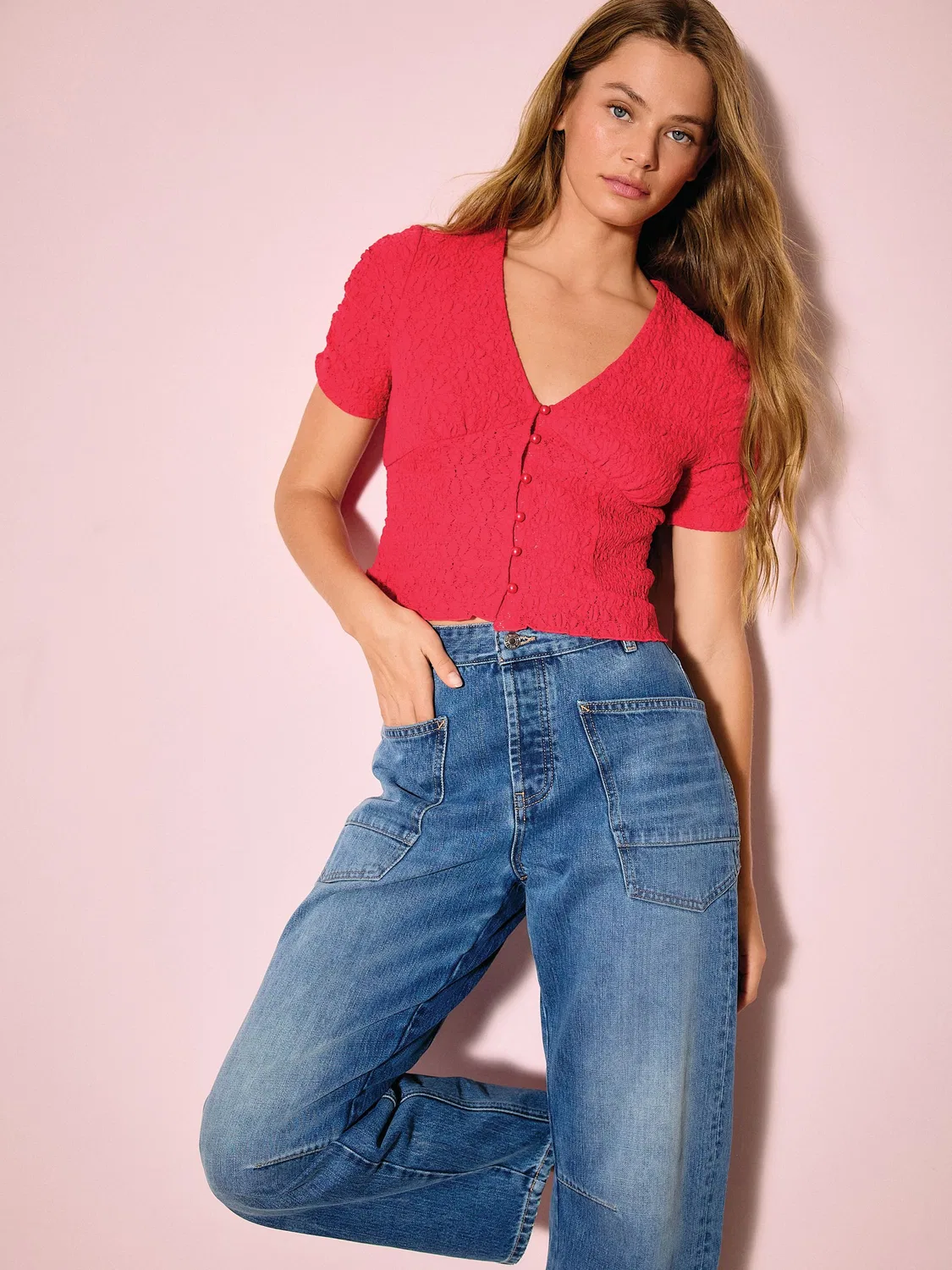 Жилет кружевной, модель Pink Lace V-Neck Short Sleeve Waistcoat Next, розовый — фото 3