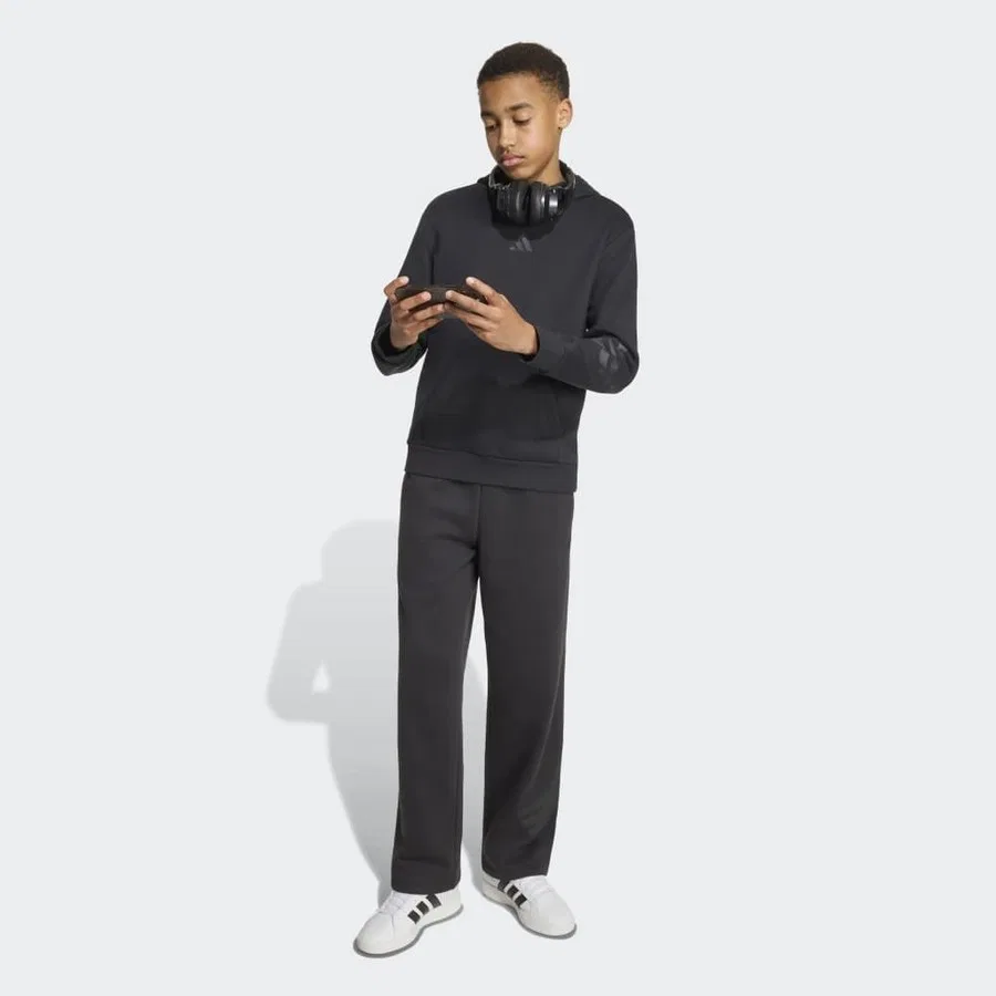 Детский свитшот с капюшоном adidas KR7312 J FI 3S HD, Черный — фото 4