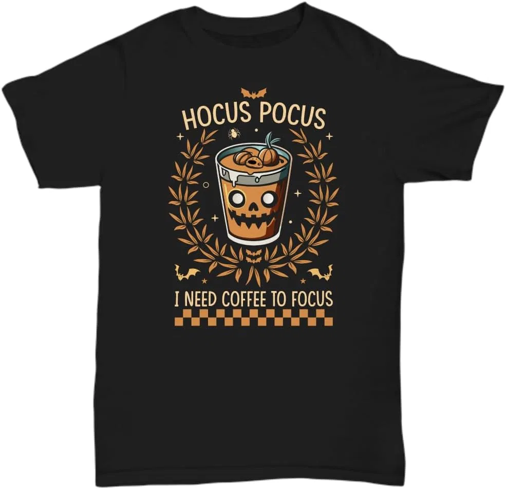 Футболка с принтом 'I Need Coffee to Focus' Gildan, Black