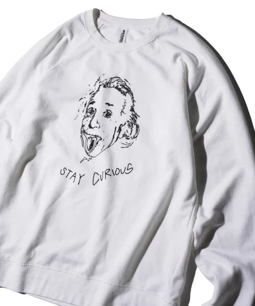 Детский свитшот с принтом Raglan Crew Sweat Stay Curious THRIFTY LOOK, White