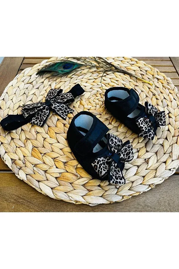Детские пинетки для девочек с принтом Leopard Anne Dokunuşu Gibi Kuzum Bebe, Leopard — фото 2