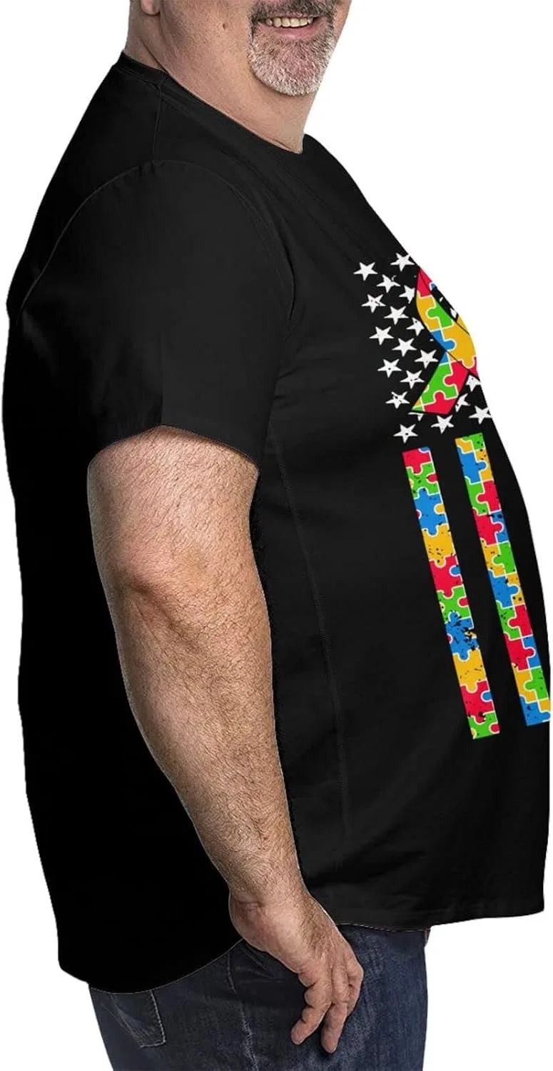 Мужская футболка с графическим принтом Regular Fit, Autism Awareness Proud Autism Dad — фото 4