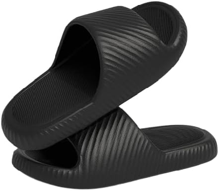 

Шлепанцы Cloud для женщин и мужчин, EVA, противоскользящие, супер мягкие, быстросохнущие, для душа, ванной, массажные, домашние, для улицы и дома Bydzkj, черный