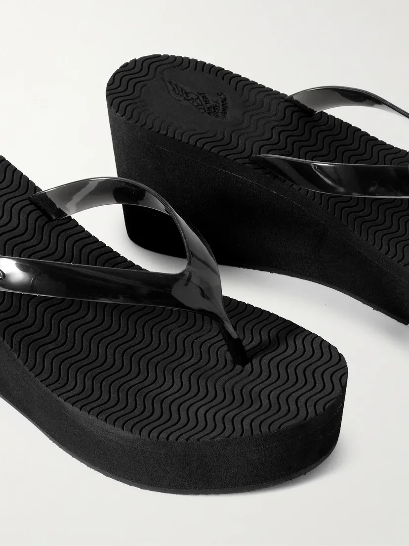 Вьетнамки на танкетке Etheria из ПВХ Ancient Greek Sandals, черный — фото 4