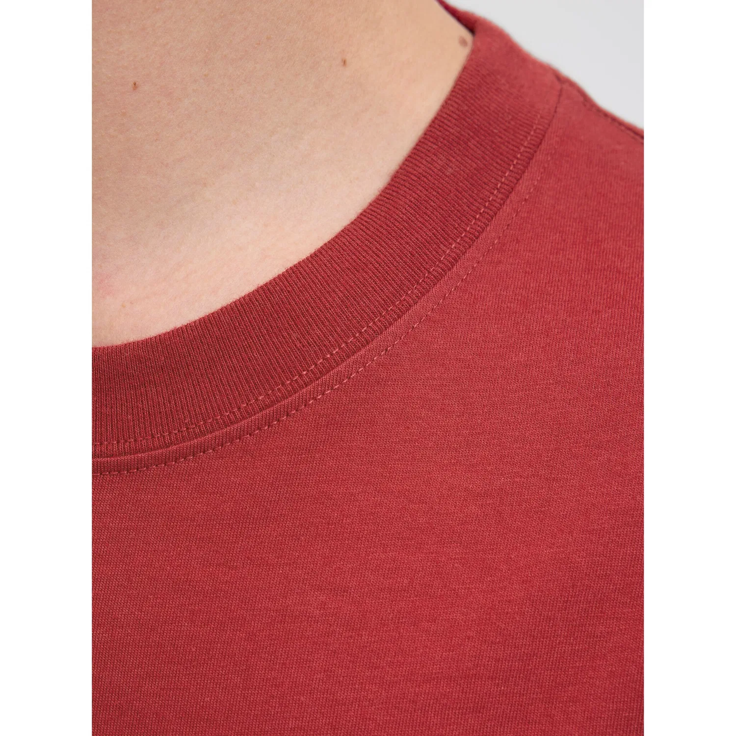 Детская хлопковая футболка с круглым вырезом Jack & Jones, Tibetan Red — фото 3