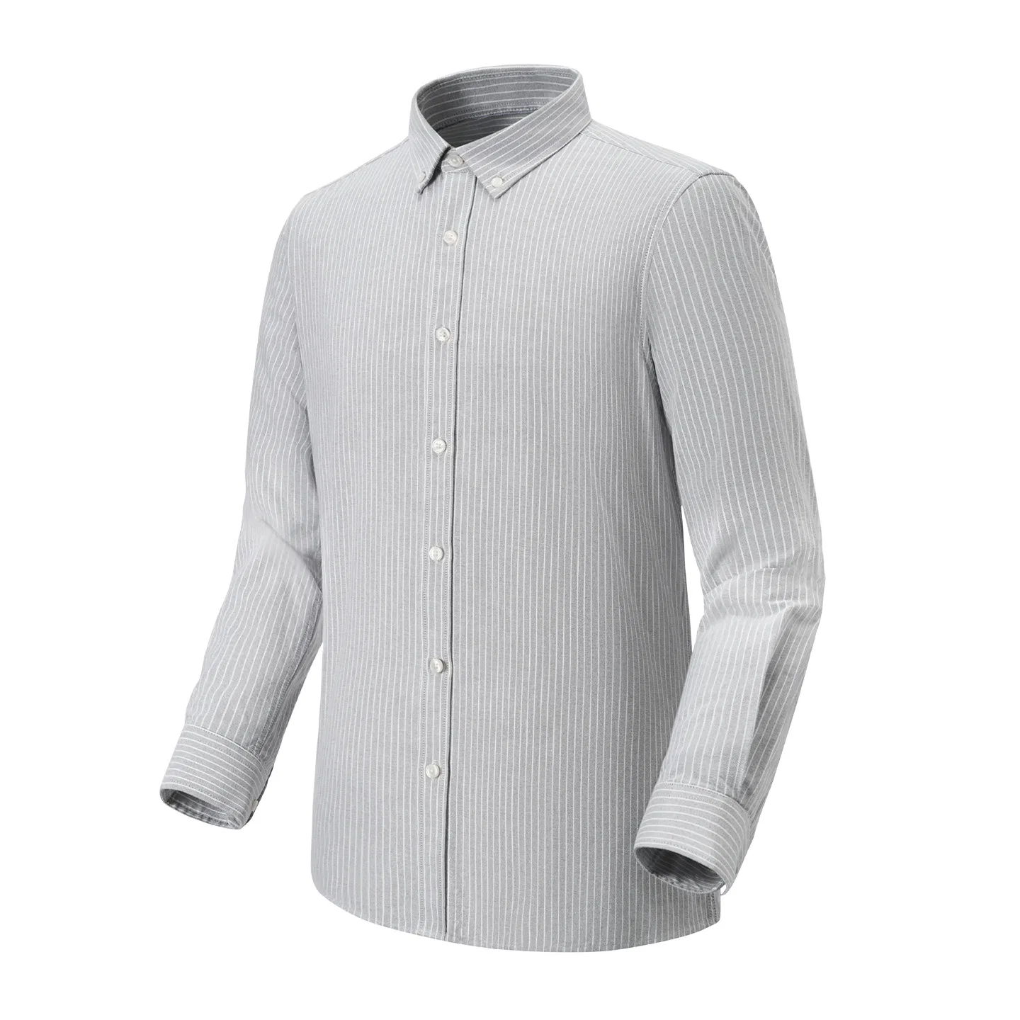 Детская рубашка с длинным рукавом в полоску Red Bean, S2 Pinstripe Gray