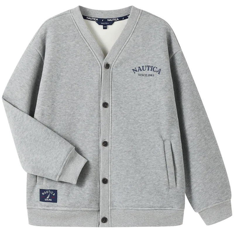 Детский свитер с V-образным вырезом Moderate NAUTICA, серый