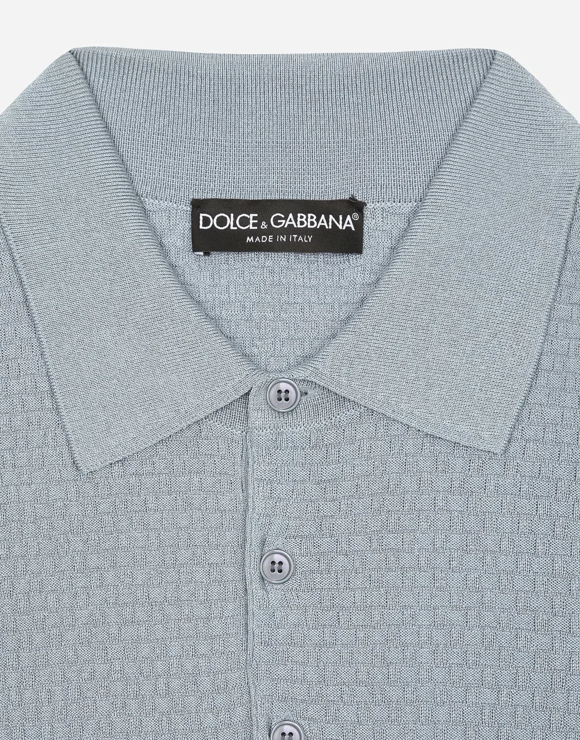 Поло из эластичного хлопка с фурнитурой DG Dolce & Gabbana, голубой — фото 4