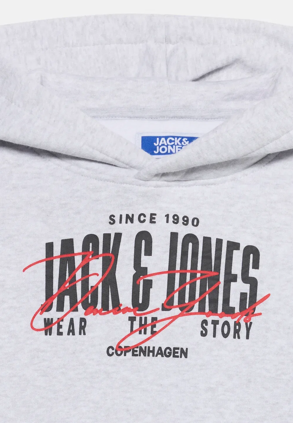 Худи Jjaero Jack & Jones Junior, White Melange — фото 4