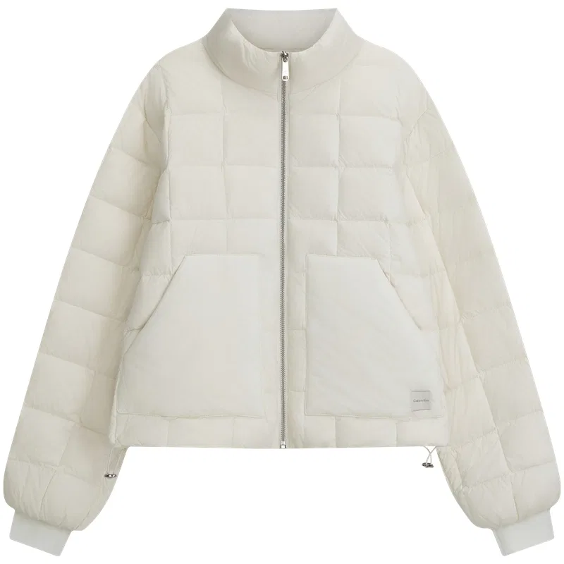 Женский пуховик тонкий с воротником-стойкой Calvin Klein, Yas-Ivory