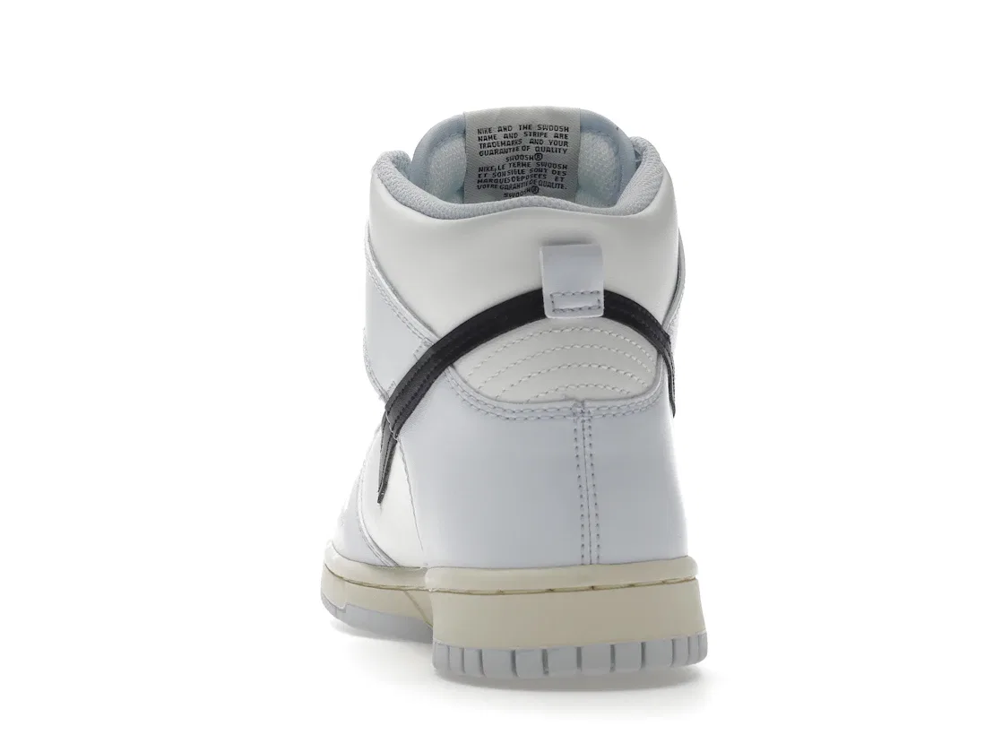 Детские кроссовки высокие с белой и серой расцветкой Nike Dunk High, Summit White/Football Grey/Black — фото 4