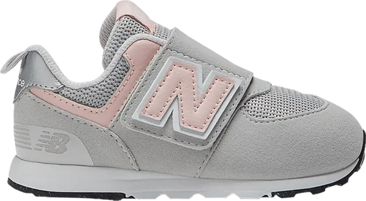 

Кроссовки New Balance 574 New-B Hook & Loop Toddler Wide 'Rain Cloud Pink Haze', серый