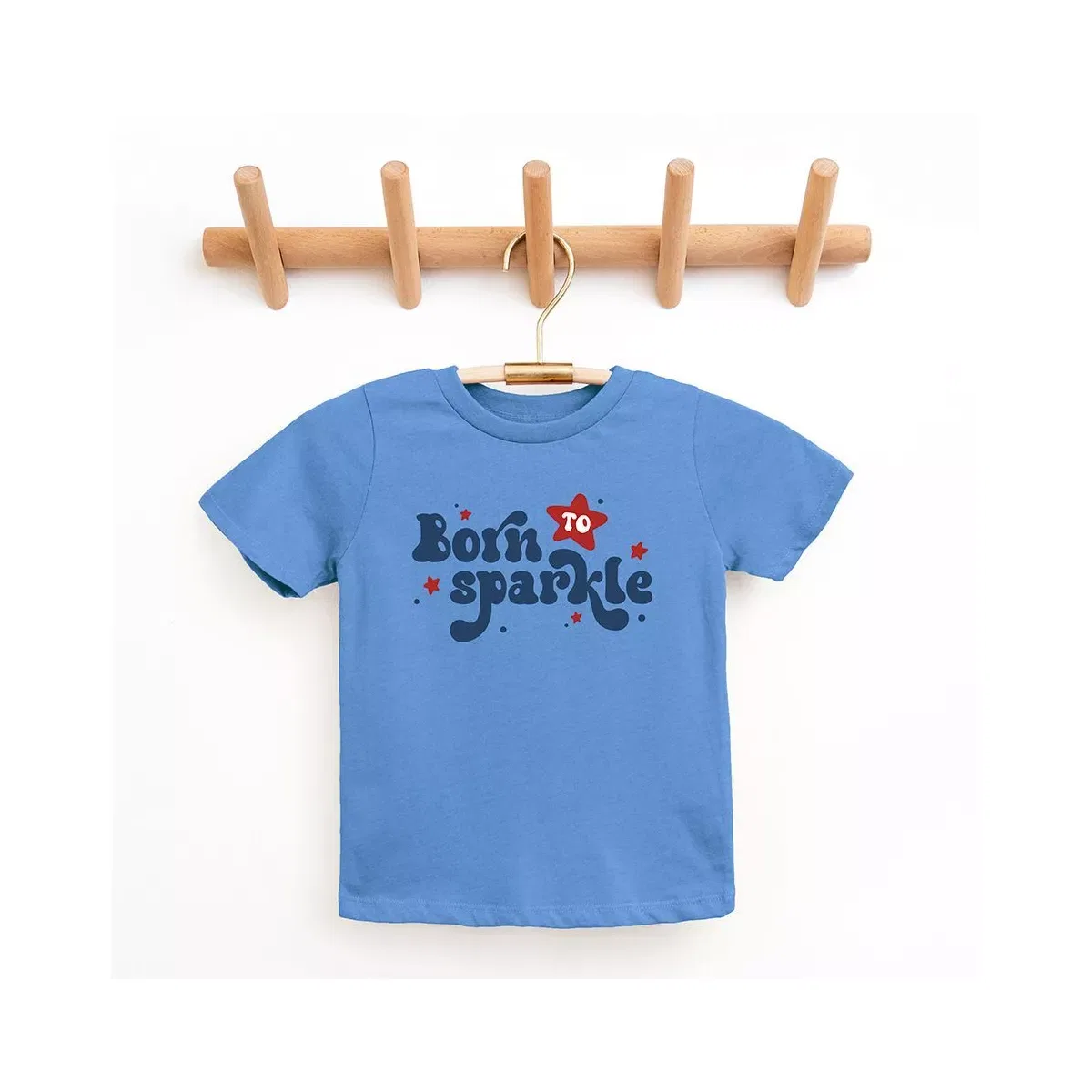 Детская футболка с коротким рукавом с принтом Born To Sparkle The Juniper Shop, White