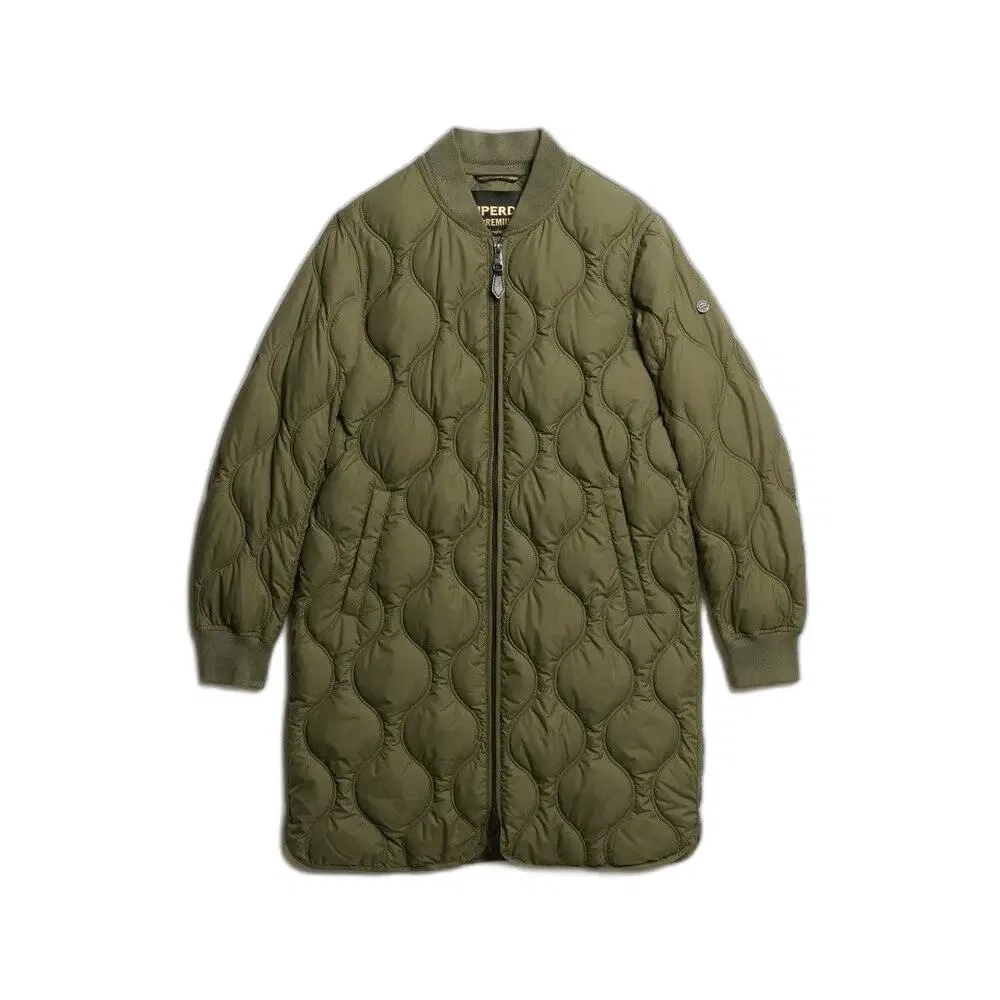 Женская длинная стеганая куртка Superdry, Цвет Grun