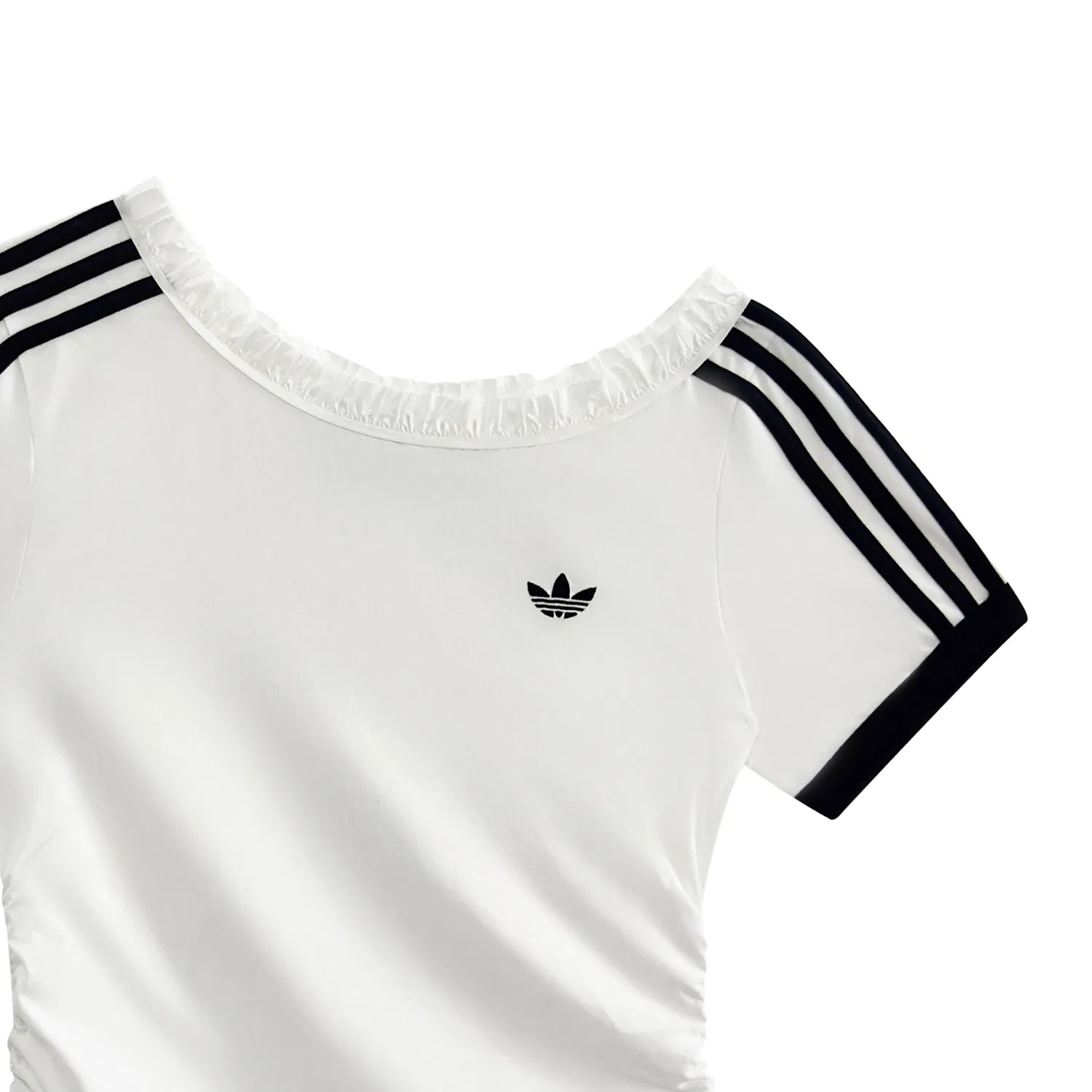 Футболка с асимметричным плечом 3 Stripes, Adidas Originals, White — фото 4