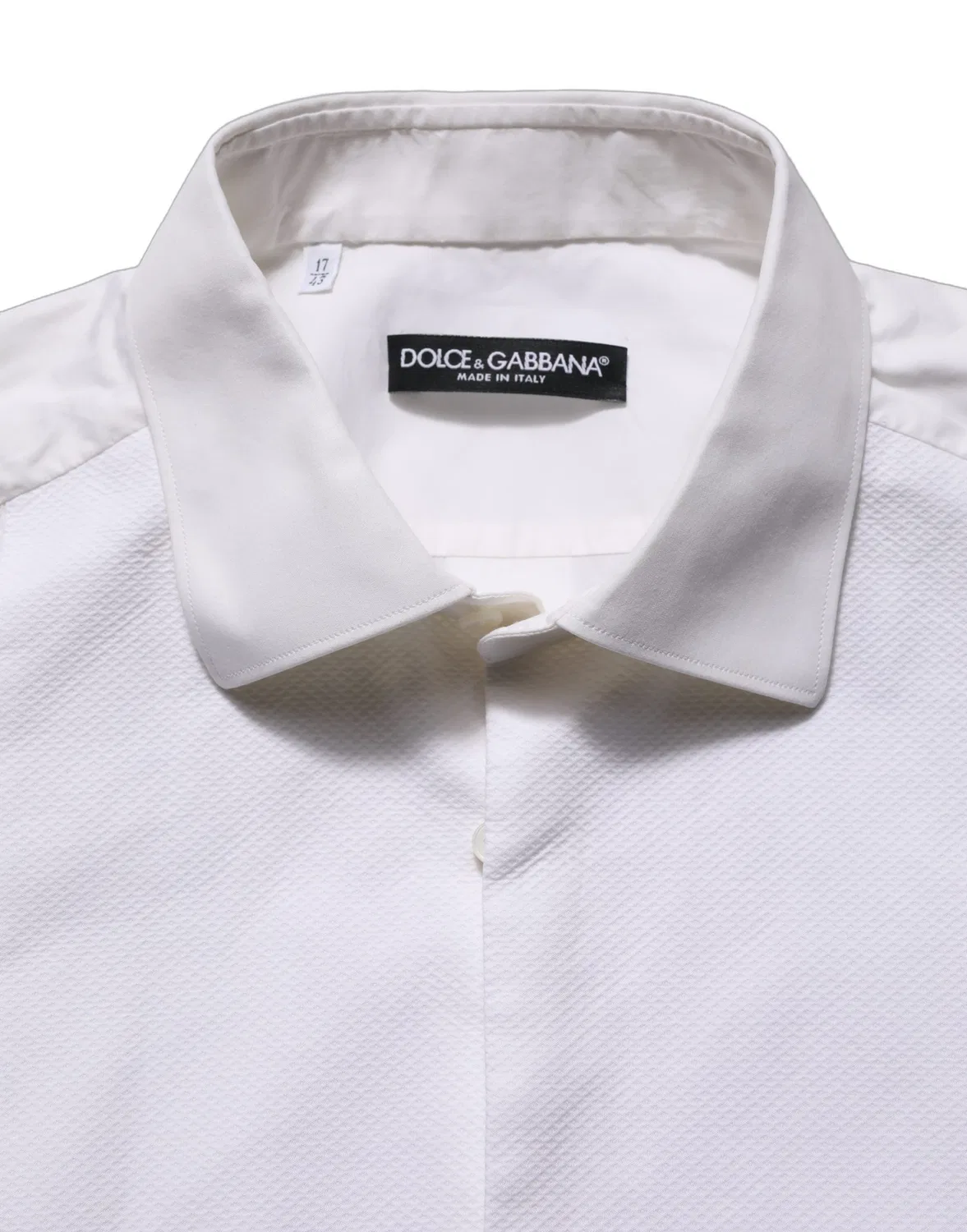 Мужская рубашка с длинным рукавом White Bib Cotton Poplin Dress Formal Shirt Dolce & Gabbana, White — фото 3