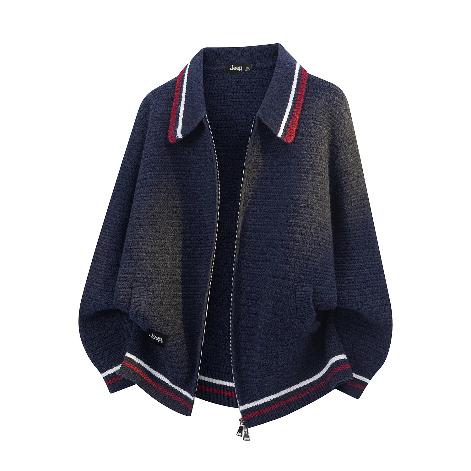 Детский свитер с лацканами утепленный Jeep Leisure Collection, Navy Blue
