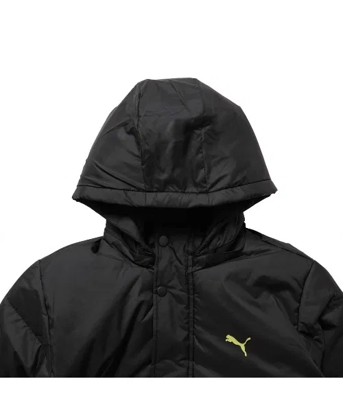 Детская куртка-бенч с капюшоном, длинная, с принтом PUMA, Navy — фото 3