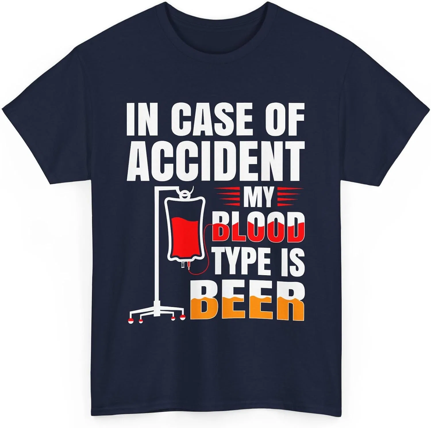 Футболка с принтом My Blood Type is Beer, Multicolor
