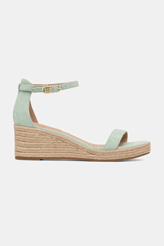 Замшевые сандалии SUEDE ANKLE MID WEDGE ESPADRILLE Tommy Hilfiger, зеленый — фото 2