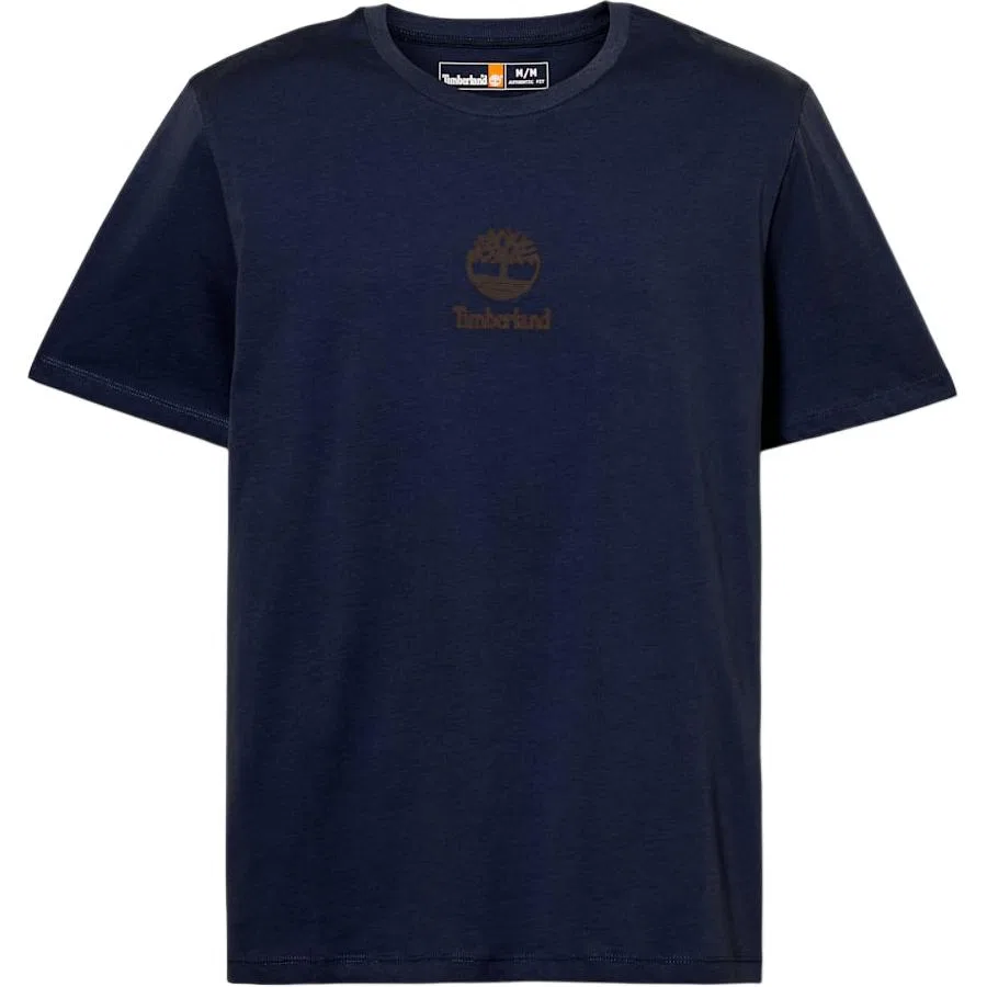 Детская футболка хлопковая Timberland Stack T Shirt, Dark Sapphire Blue