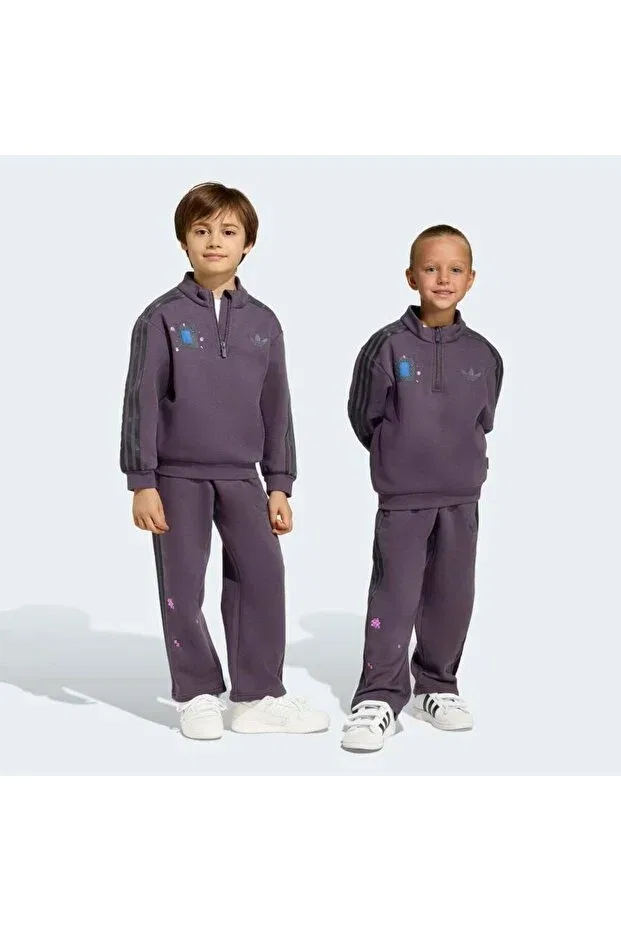 Детский спортивный комплект для девочек Plain Crew Set Adidas, Aurbla — фото 2