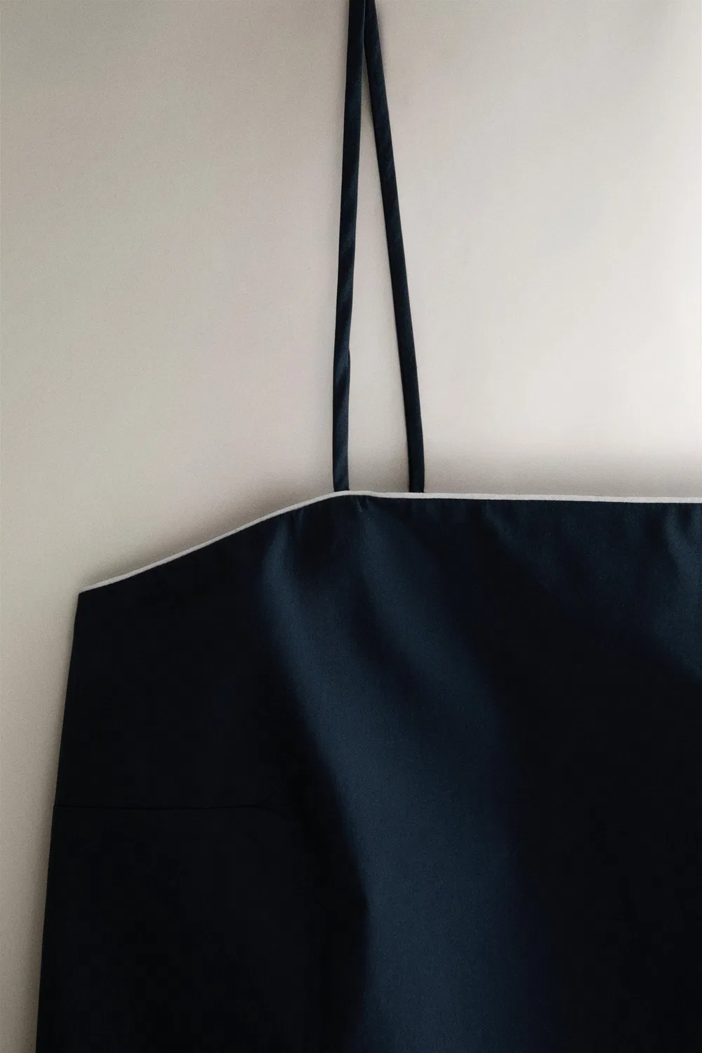 Хлопковый топ на бретелях с кантом ZARA, Navy blue — фото 3