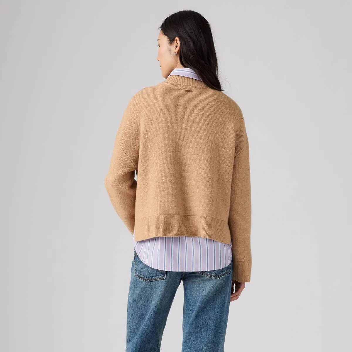 Очень мягкий свитер с V-образным вырезом Levi's, Tan - Tan — фото 4