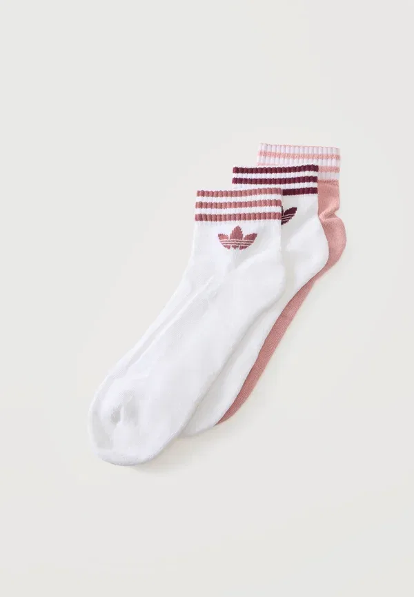 3S до щиколотки, комплект из 3 пар, унисекс - носки Adidas Originals, белый/сиреневый