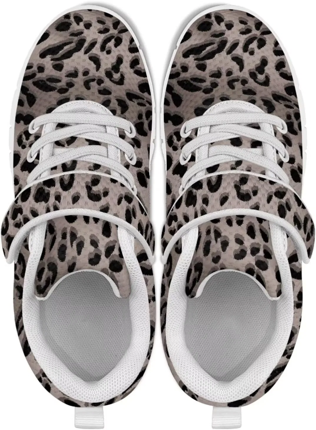Детские кроссовки с принтом коровы Howilath, Grey Leopard Print — фото 4