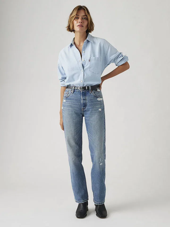 Женские джинсы свободного кроя 501 Levi's, Blue — фото 2