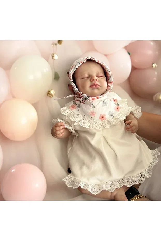 Детское платье для девочек с принтом Special edition - floral combed dress and scallop detailed hat Mama Miel Baby, Colored — фото 2