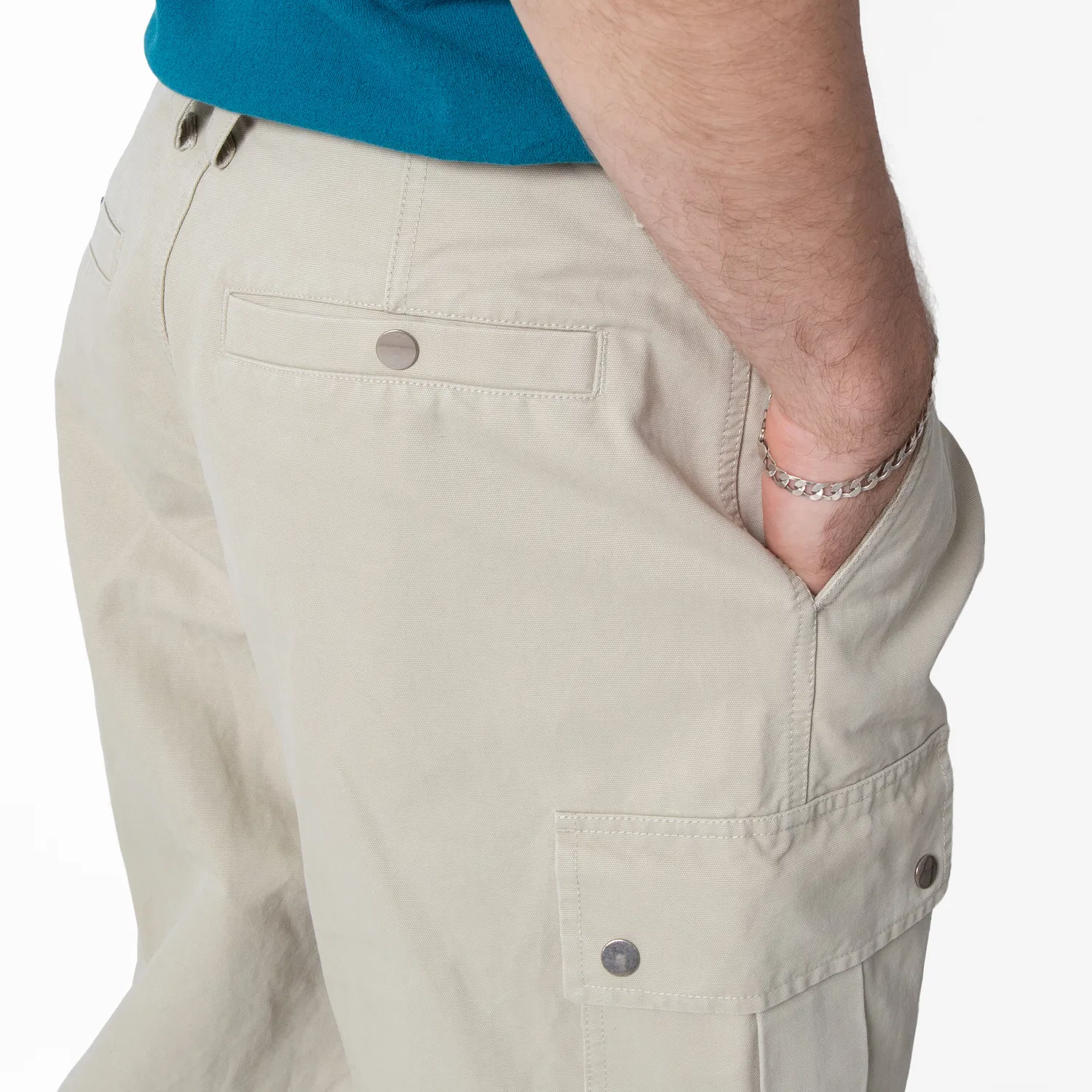 Брюки карго из хлопка Wide Leg Cotton Cargo Trousers Burberry, Plaster — фото 4