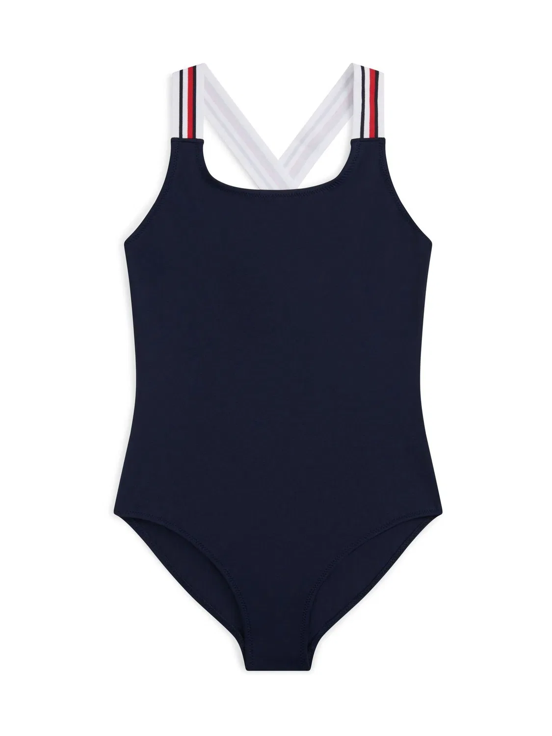 Купальник с квадратным вырезом, глобальные полосы Tommy Hilfiger, синий