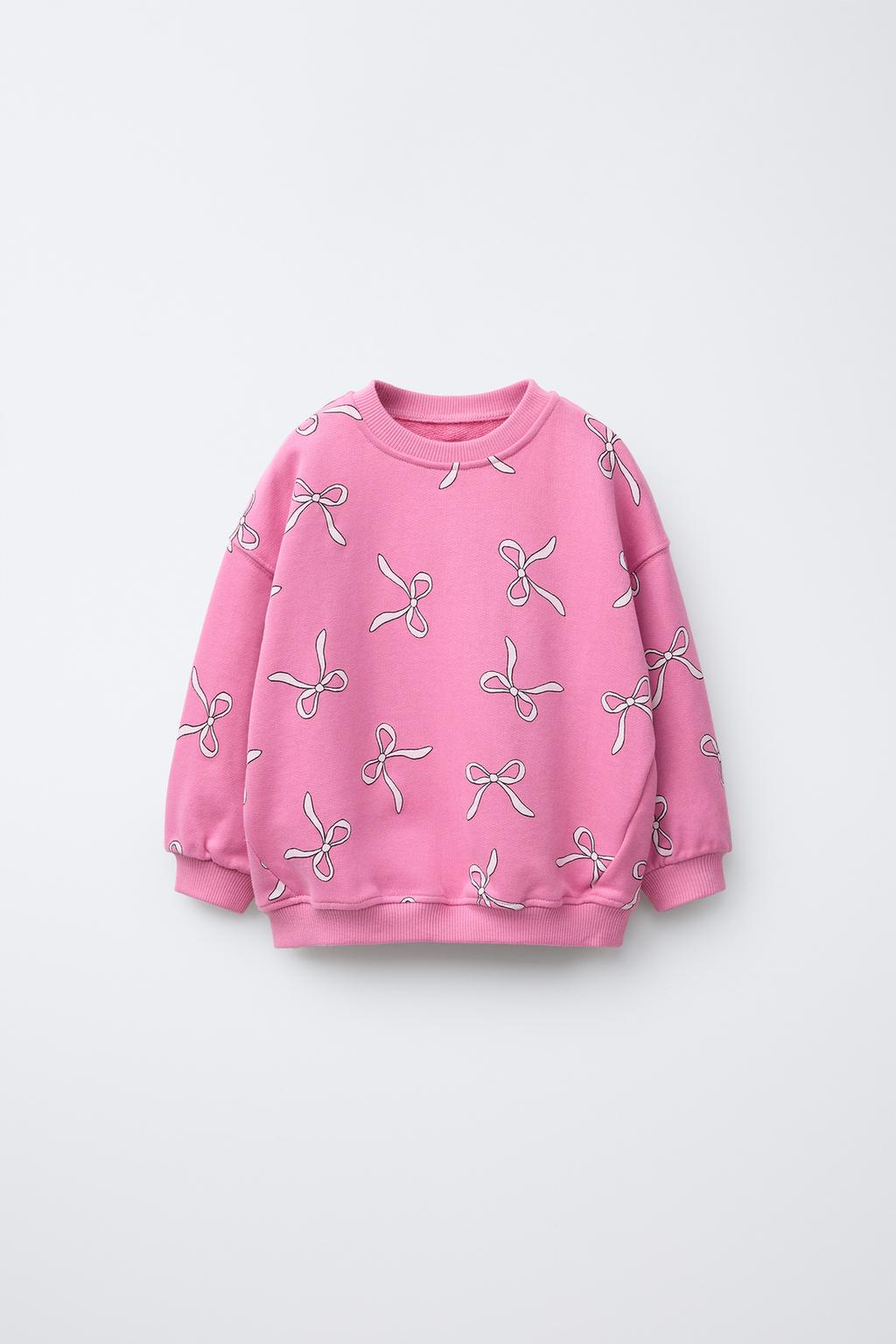 

Толстовка с цветочным принтом ZARA, цвет Strawberry