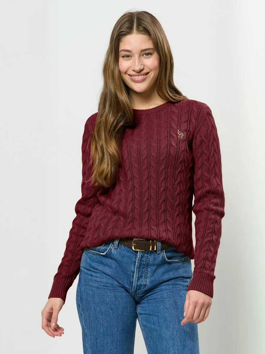 Свитер U.S. POLO ASSN. 'UWMadeline' красного цвета — фото 2