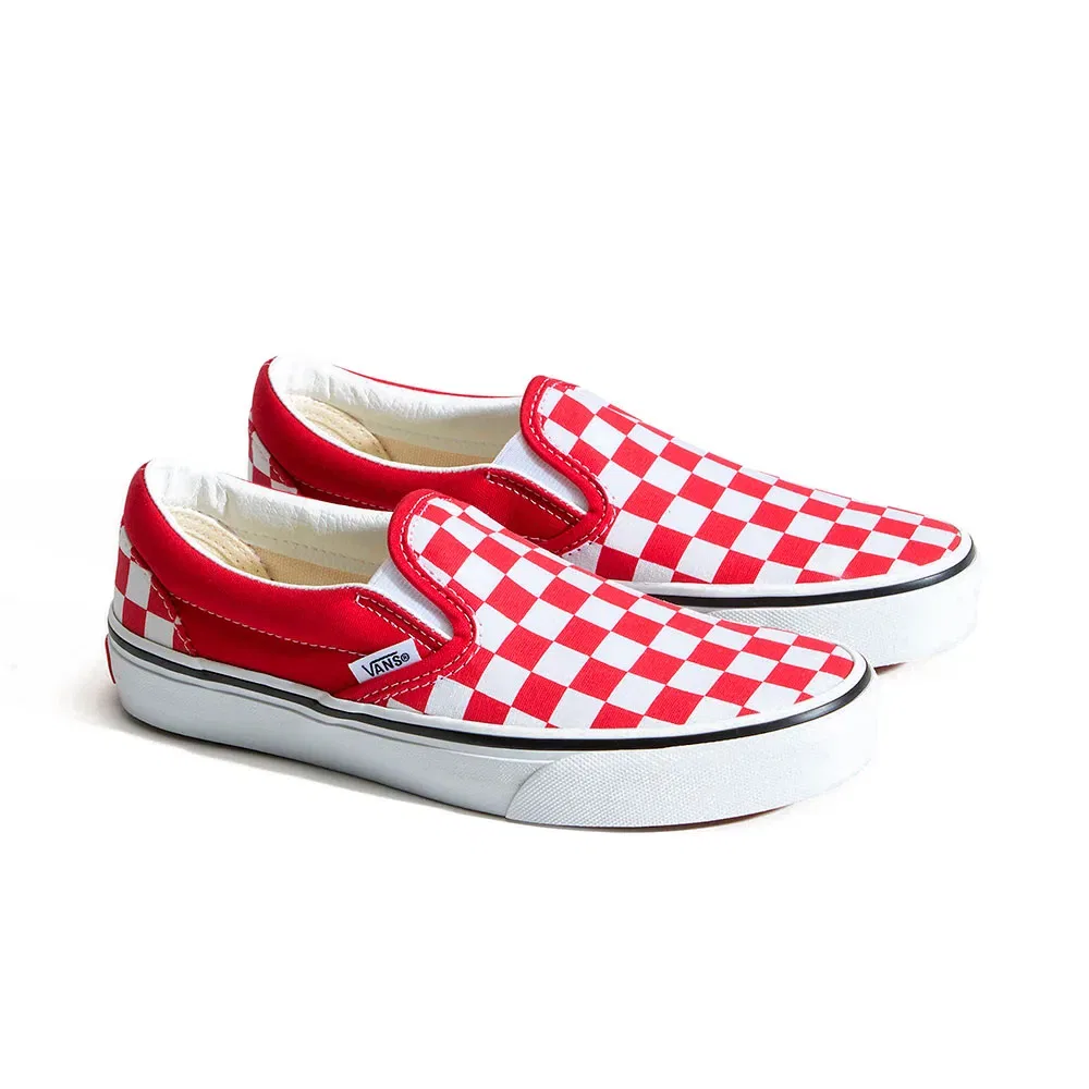 Детские кеды для девочек с принтом Vans Classic Slip-On, Red