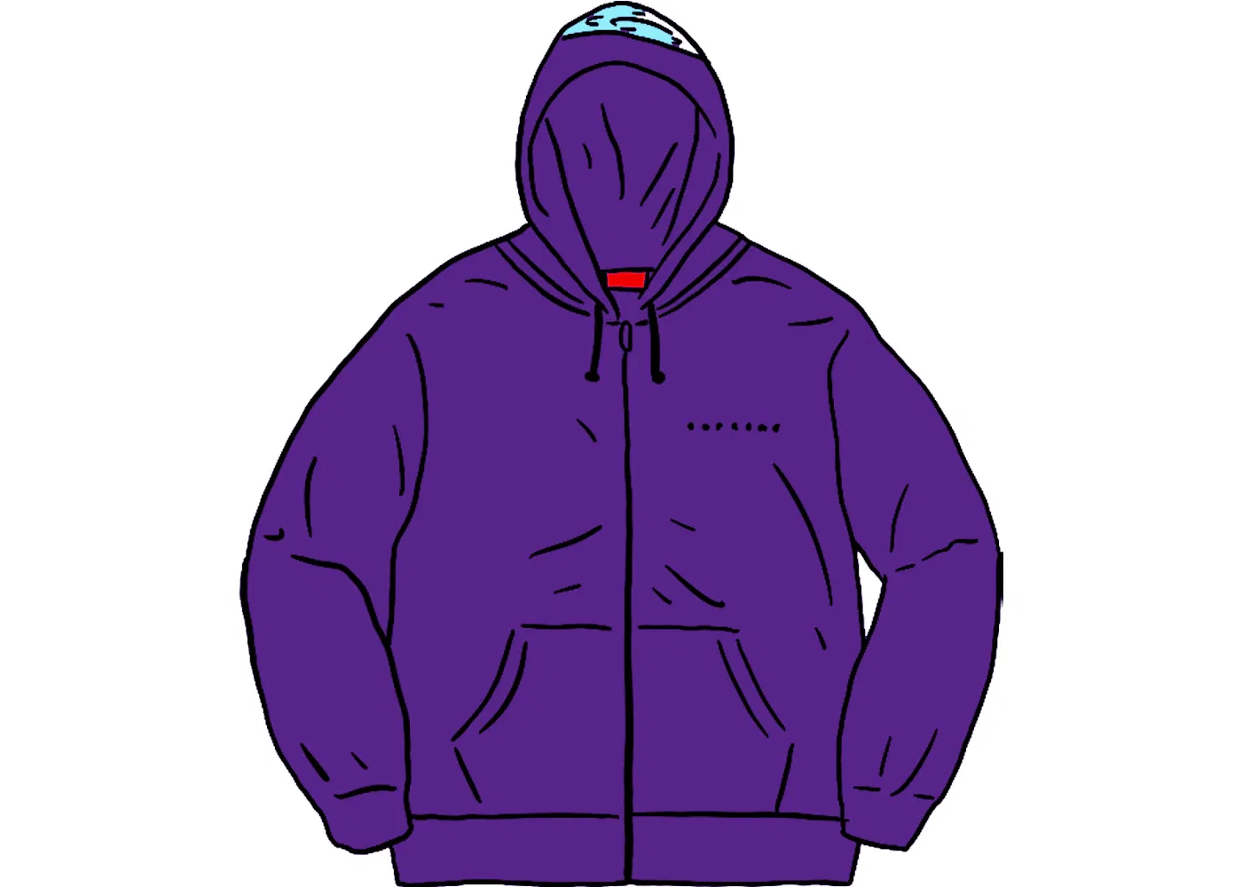 Мужской худи на молнии с капюшоном Supreme, Purple