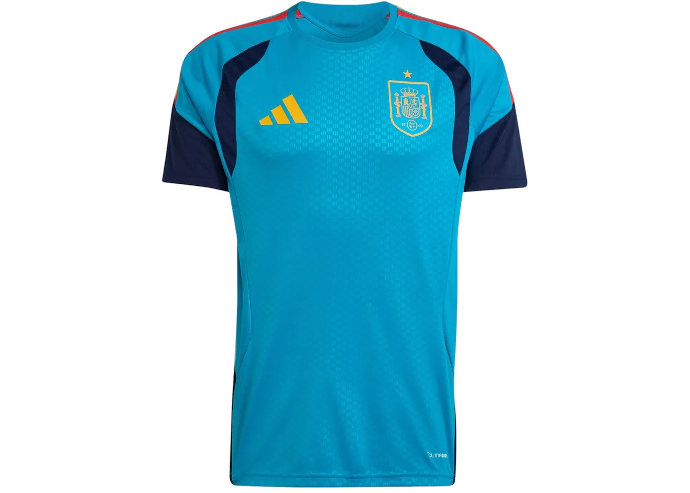 Мужская футбольная футболка с принтом Adidas Spain 2026 Tiro Jersey, Bold Aqua