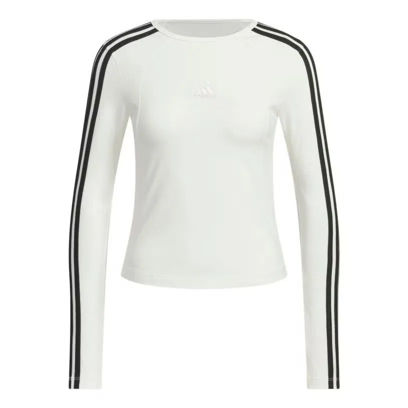 Лонгслив с длинным рукавом 3-Stripes Adidas, белый