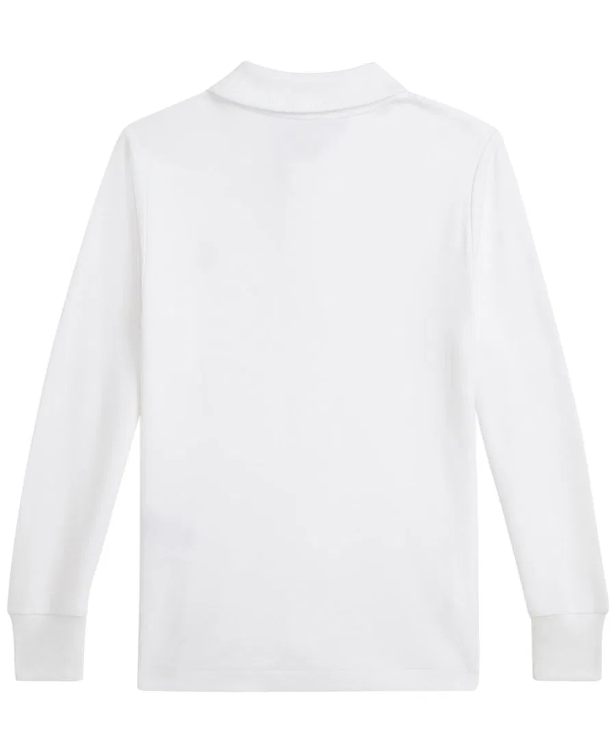 Детская рубашка-поло с длинным рукавом, с вышивкой Pony Polo Ralph Lauren, White — фото 2
