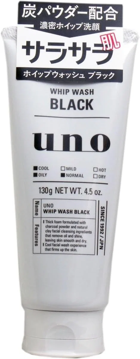 Пенка для умывания Uno — Гель- Whip Wash Face Wash с углем и ментолом, 130 г