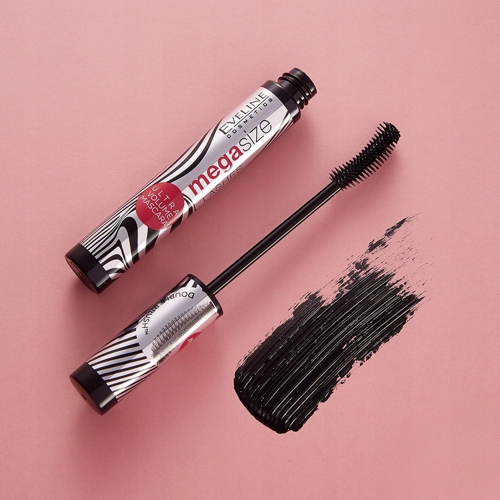 Тушь для ресниц Eveline Cosmetics Mega Size Lengthening Thickening, черный — фото 3