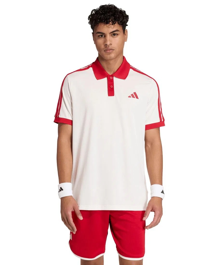 Поло с коротким рукавом Heritage Men's Short-Sleeve Polo Shirt adidas, Chalk White/Red