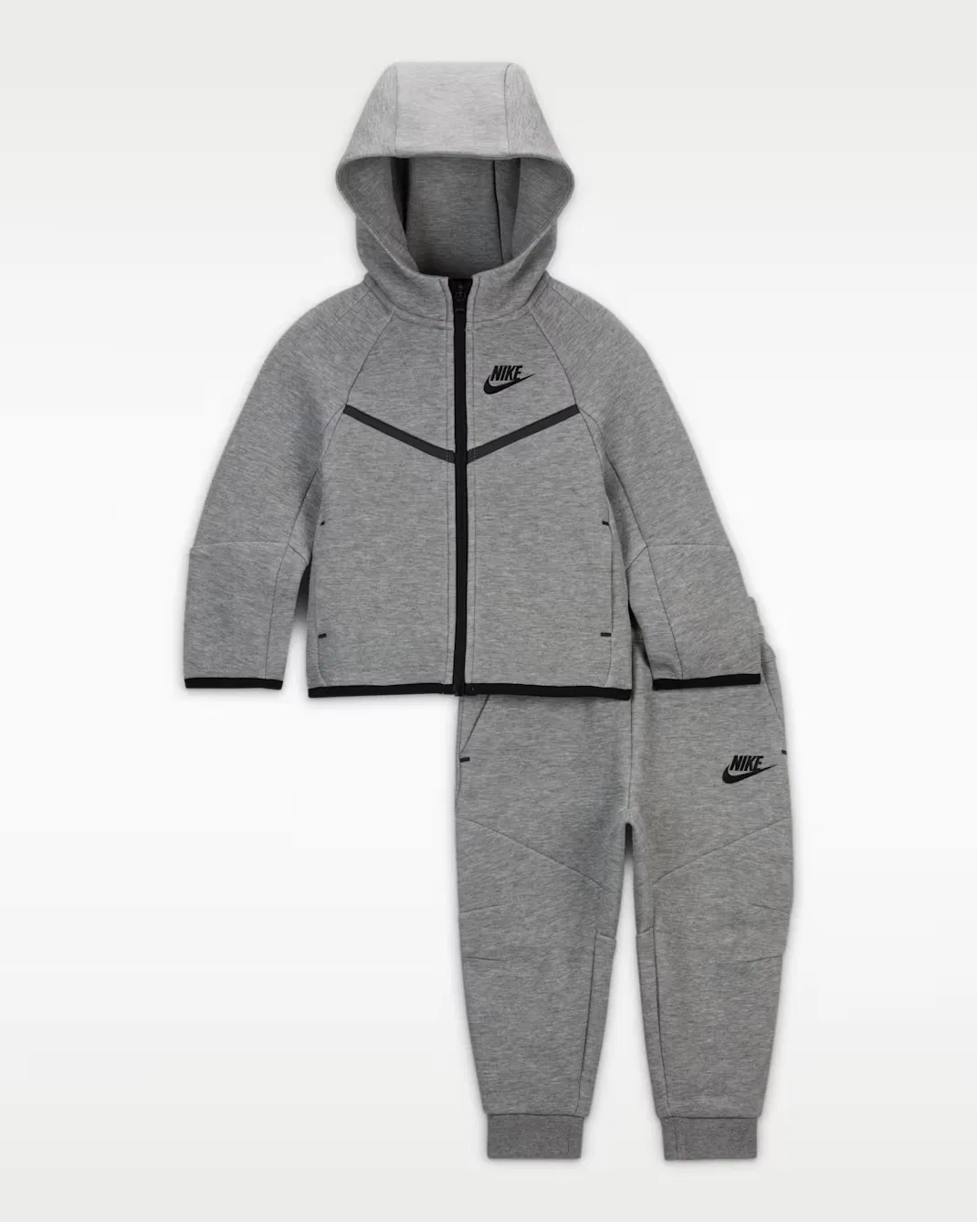 Детский флисовый комбинезон (2 предмета) на молнии, размер 12-24 месяца Nike Sportswear, Dark Grey Heather