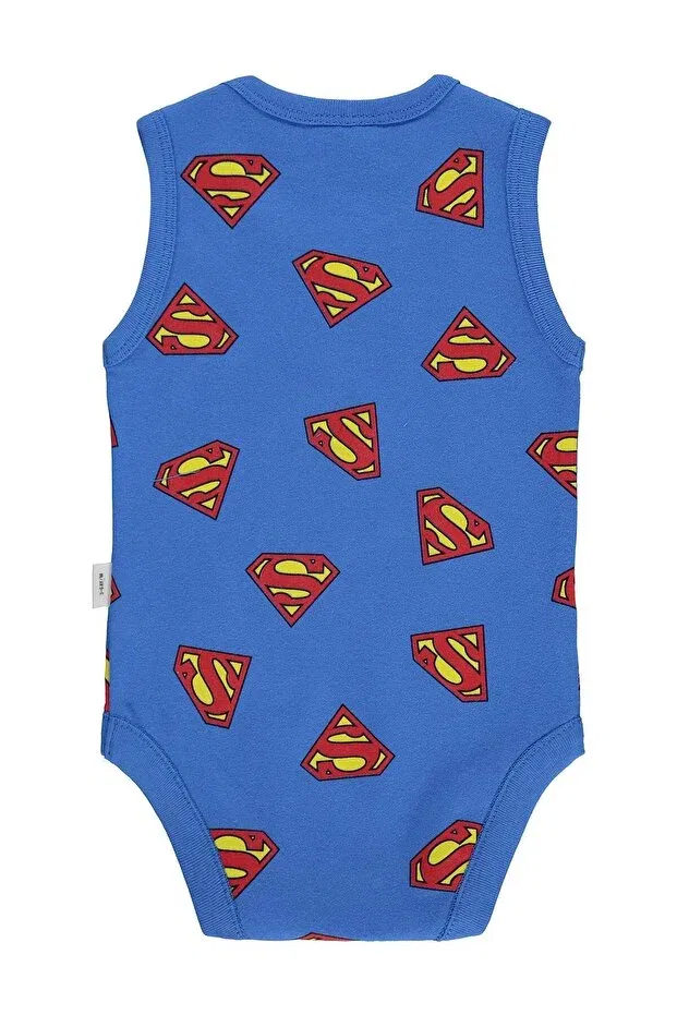 Детское боди для новорожденных с принтом Superman Civil Baby, Saks Blue — фото 2